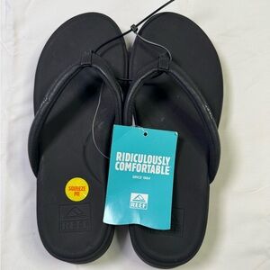 Reef Cushion Cloud Black Foam Comfort Sandal Flip Flops NWT Size 7